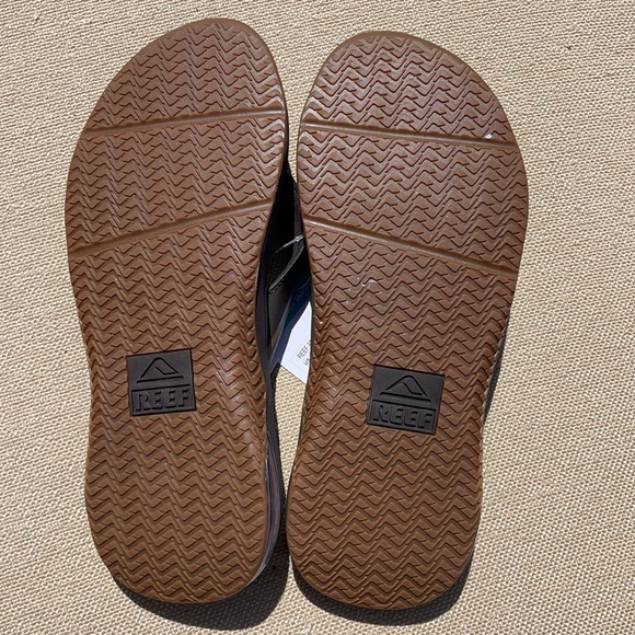 Reef Anchor Brown High Arch Support Men\'s Flip Flops Sandals NWT